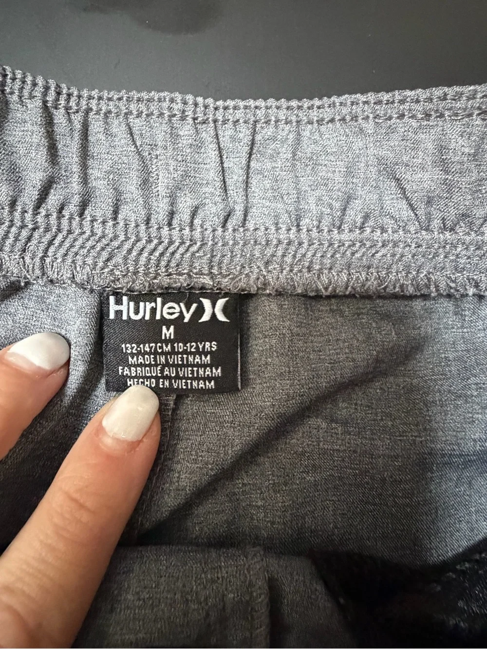 Hurley Gray Elastic Waistband Drawstring Comfortable Dress Shorts